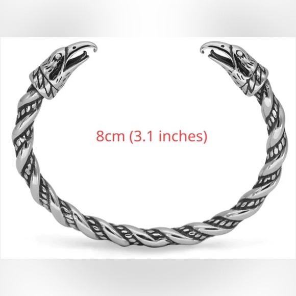 Nordic Viking Raven Unisex Bracelet - Picture 3 of 3